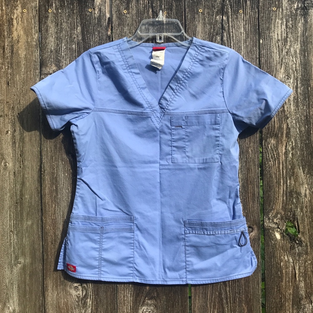 Dickies small periwinkle blue scrub top